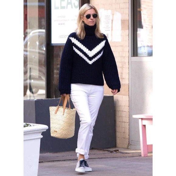 Tory Sport Sweaters - Tory Sport Merino Chevron Chunky Turtleneck Sweater